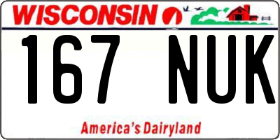 WI license plate 167NUK