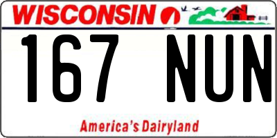 WI license plate 167NUN