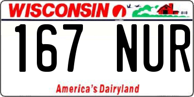 WI license plate 167NUR