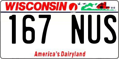 WI license plate 167NUS