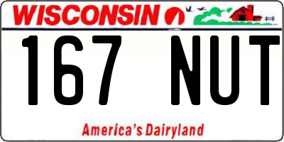 WI license plate 167NUT