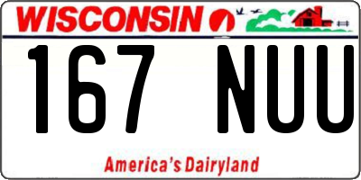 WI license plate 167NUU