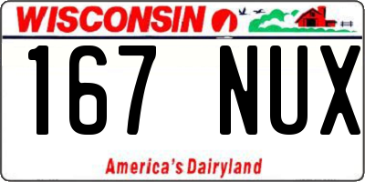 WI license plate 167NUX