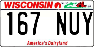 WI license plate 167NUY