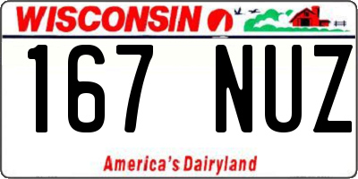 WI license plate 167NUZ