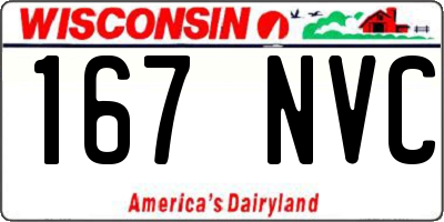 WI license plate 167NVC