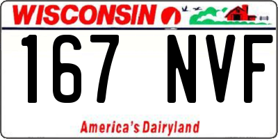 WI license plate 167NVF