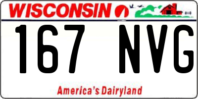 WI license plate 167NVG
