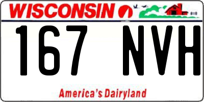 WI license plate 167NVH