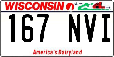 WI license plate 167NVI