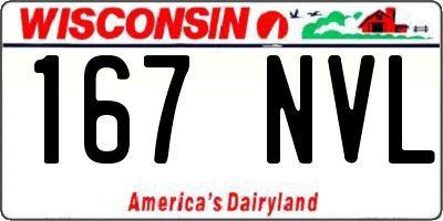 WI license plate 167NVL