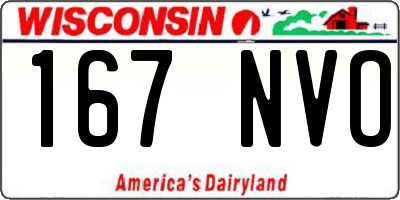 WI license plate 167NVO