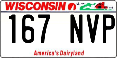 WI license plate 167NVP