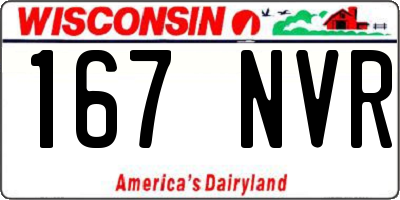 WI license plate 167NVR