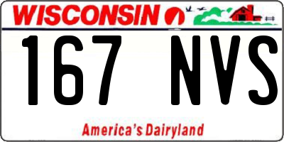 WI license plate 167NVS