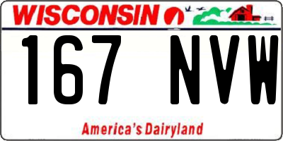 WI license plate 167NVW