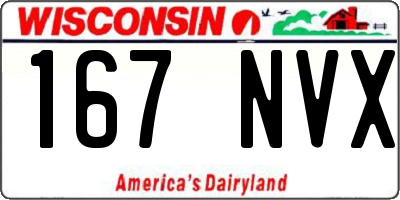 WI license plate 167NVX