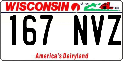 WI license plate 167NVZ