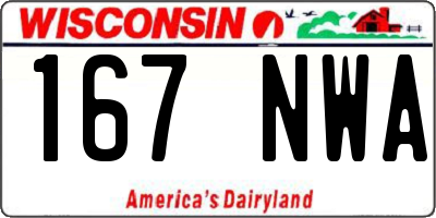WI license plate 167NWA