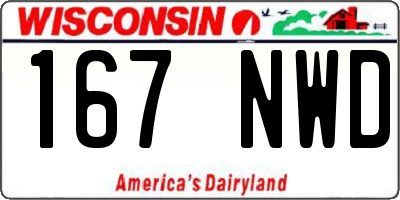 WI license plate 167NWD