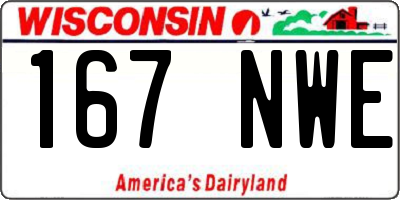 WI license plate 167NWE
