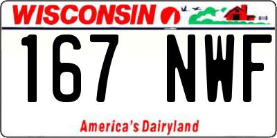 WI license plate 167NWF