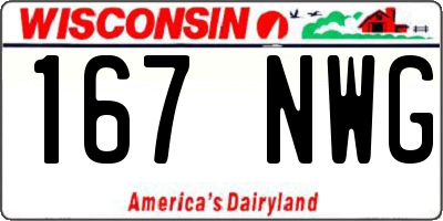 WI license plate 167NWG