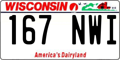 WI license plate 167NWI