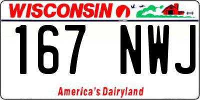 WI license plate 167NWJ
