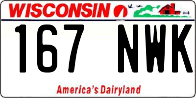 WI license plate 167NWK