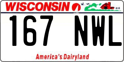 WI license plate 167NWL
