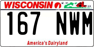 WI license plate 167NWM