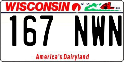 WI license plate 167NWN