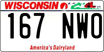 WI license plate 167NWO