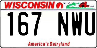 WI license plate 167NWU