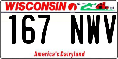 WI license plate 167NWV