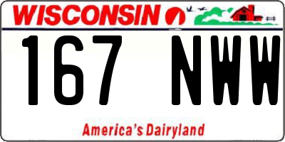 WI license plate 167NWW