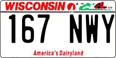 WI license plate 167NWY