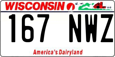 WI license plate 167NWZ