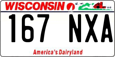 WI license plate 167NXA