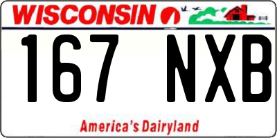 WI license plate 167NXB