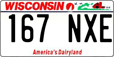 WI license plate 167NXE