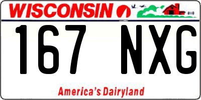 WI license plate 167NXG