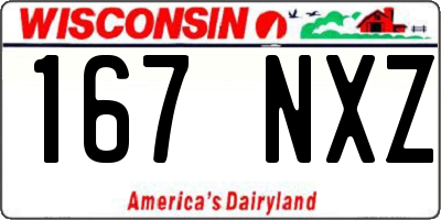 WI license plate 167NXZ