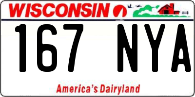 WI license plate 167NYA
