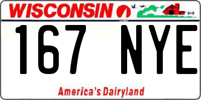 WI license plate 167NYE