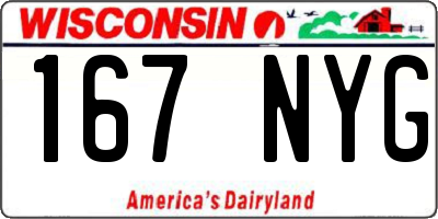 WI license plate 167NYG