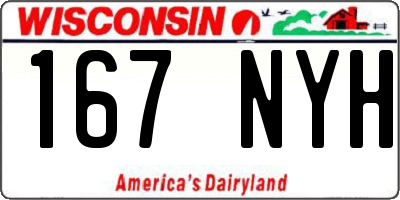WI license plate 167NYH