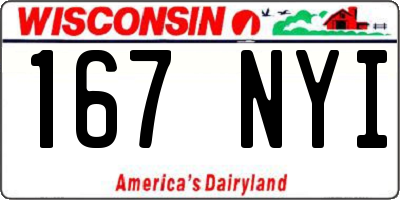 WI license plate 167NYI
