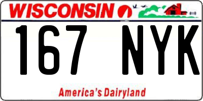 WI license plate 167NYK